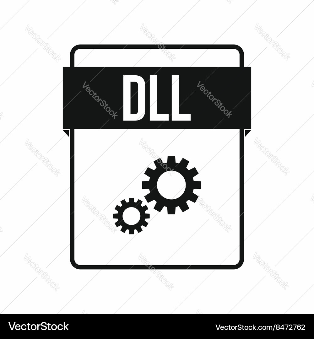 Dll file icon simple style vector image