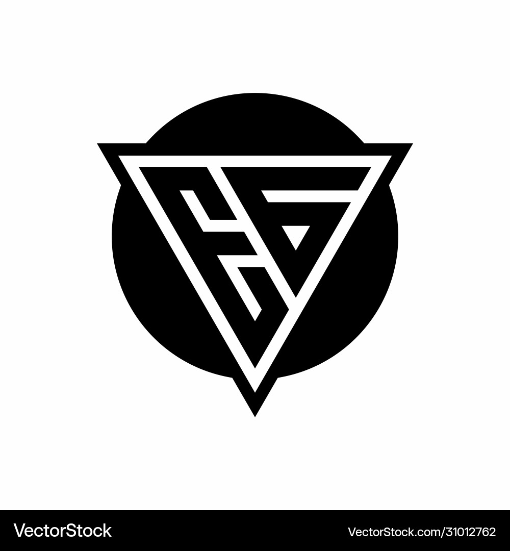 Eg logo with negative space triangle and circle Vector Image