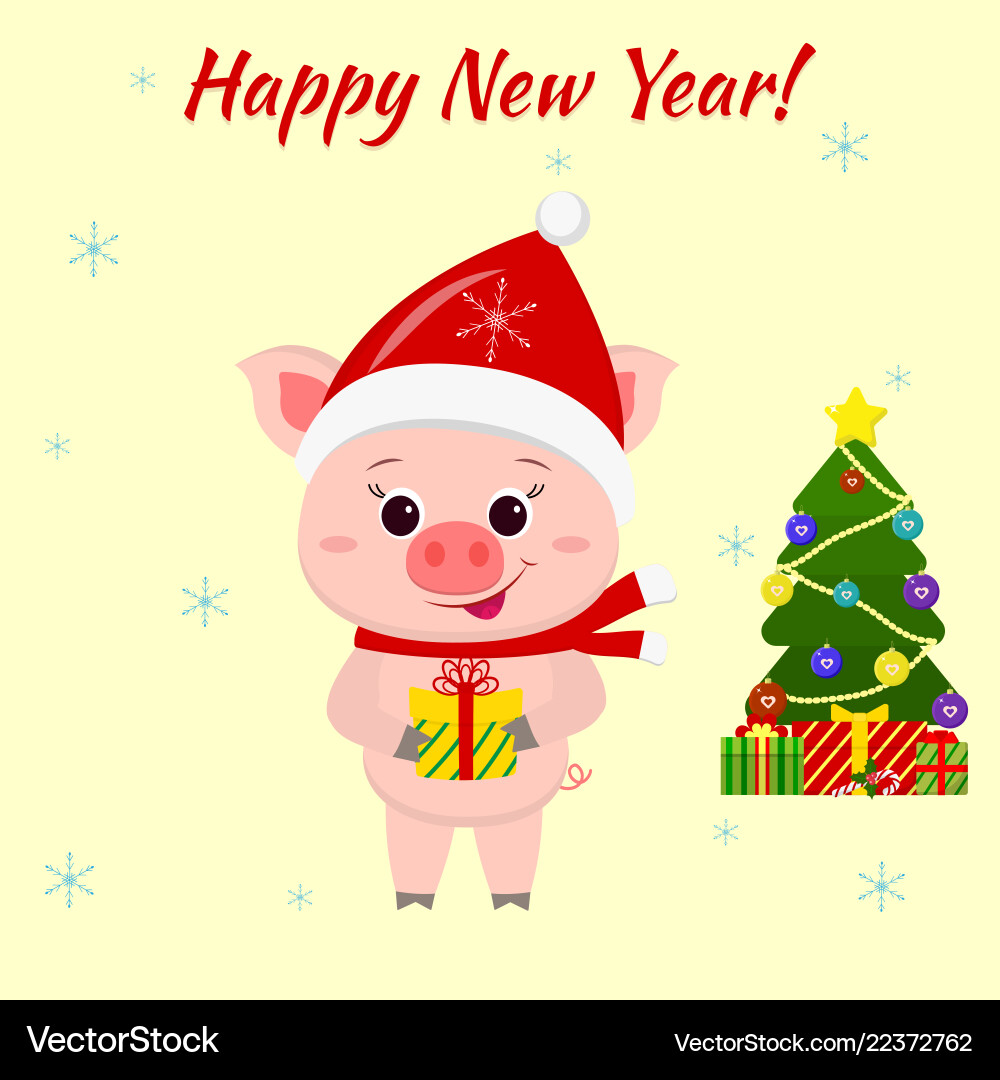 Happy new year and merry christmas greeting card Happy new year and merry christmas greeting card Vector Image