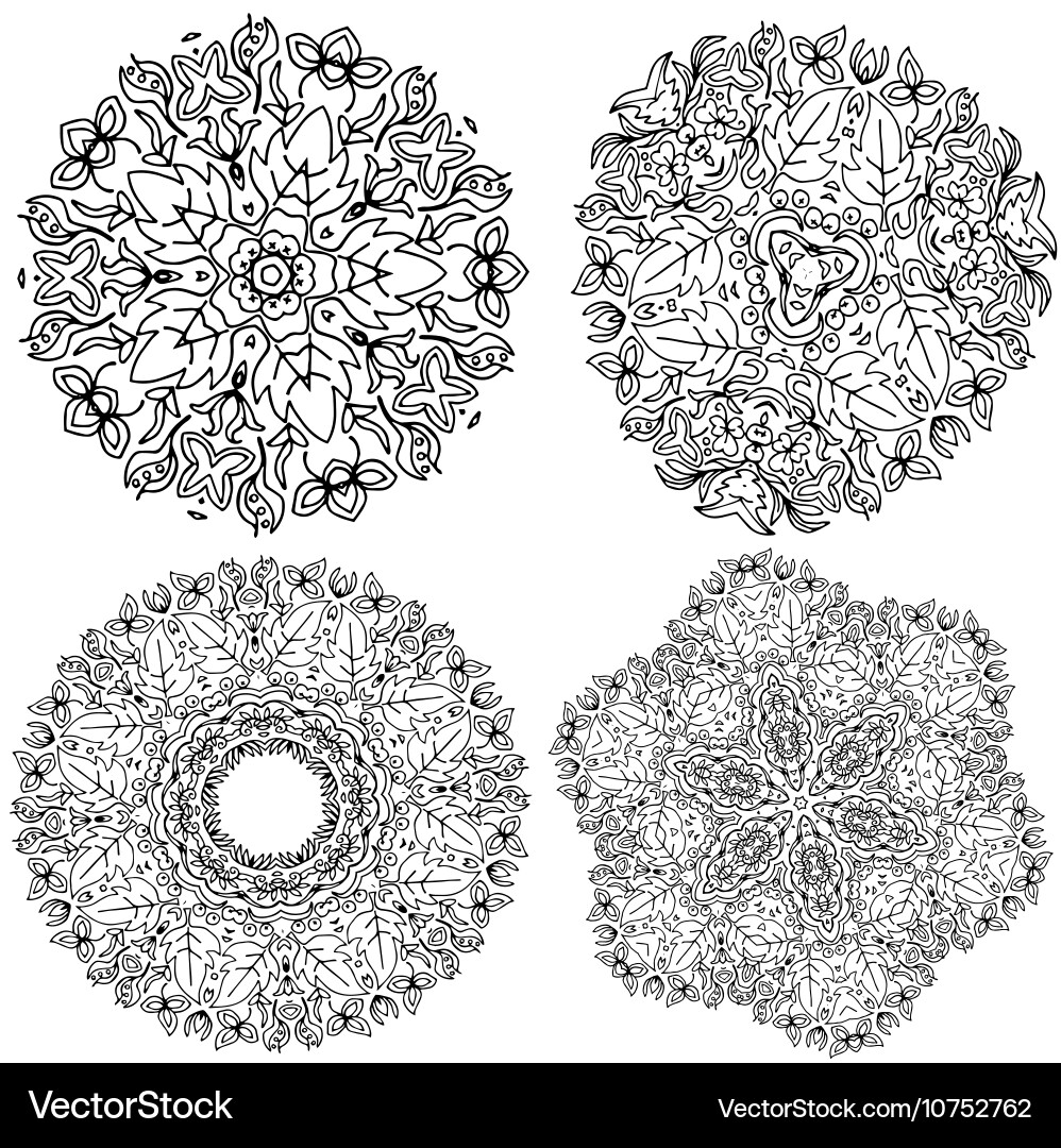 High quality set of round patterns with many vector image