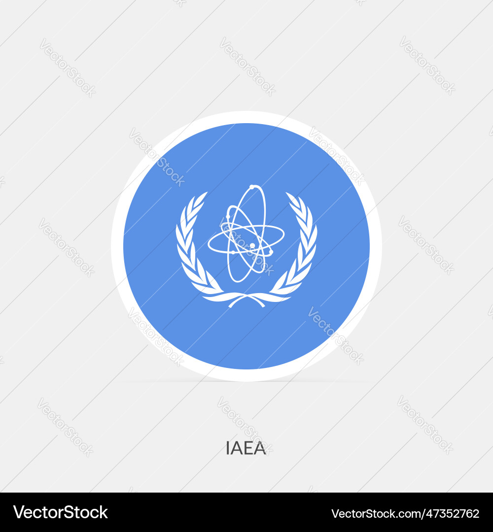 Iaea round flag icon with shadow Vector Image