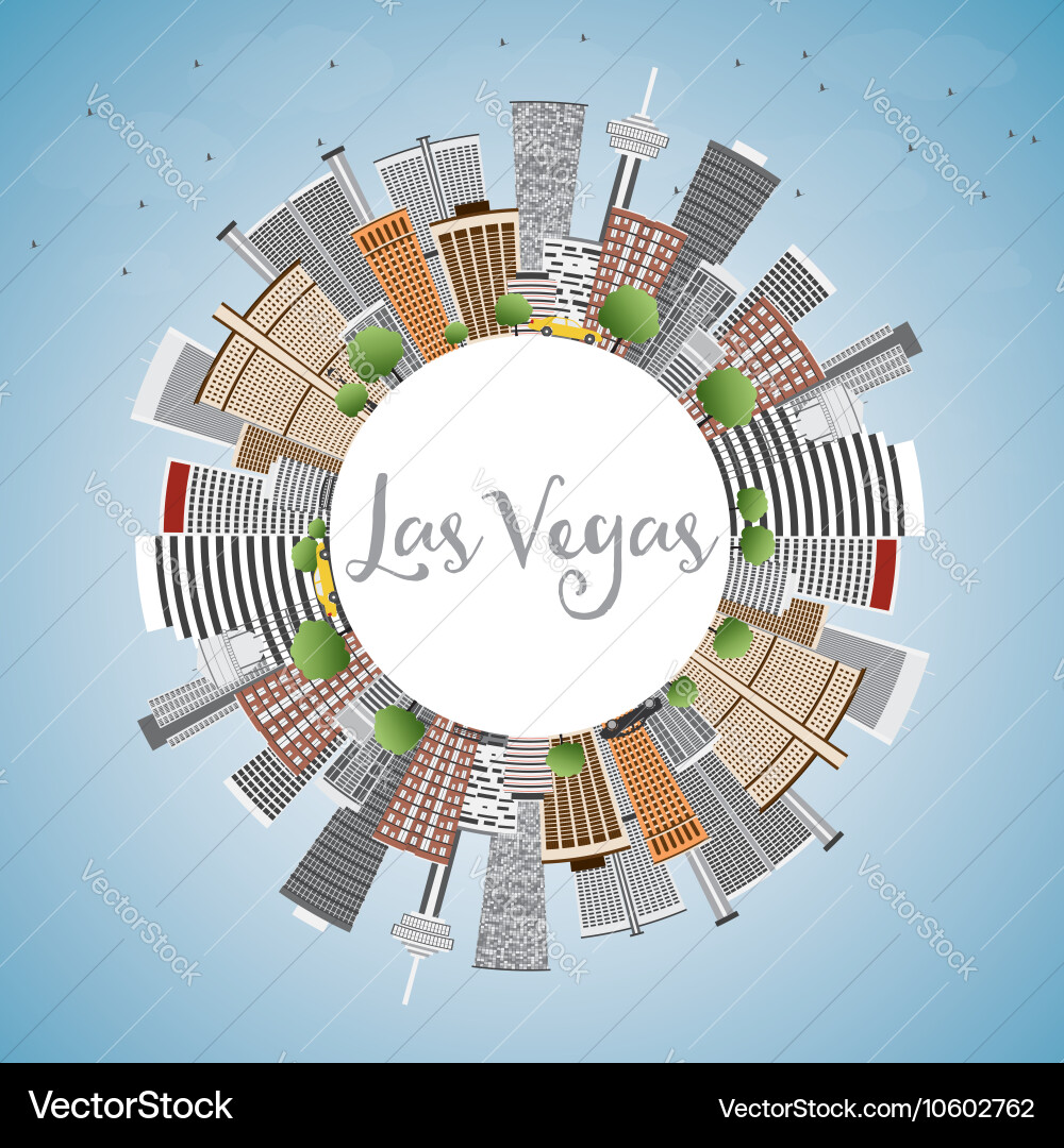 Las vegas skyline with gray buildings vector image