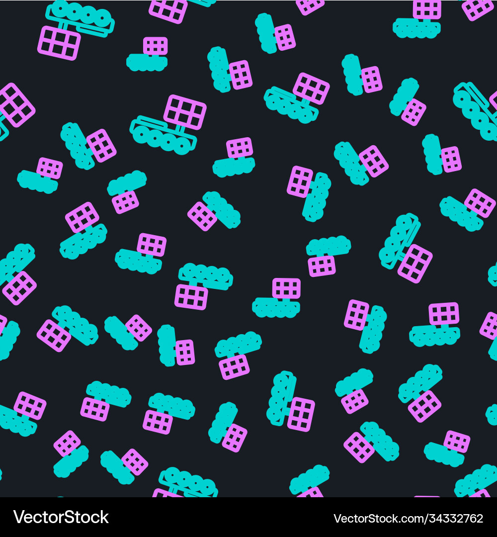 Line mars rover icon isolated seamless pattern Vector Image