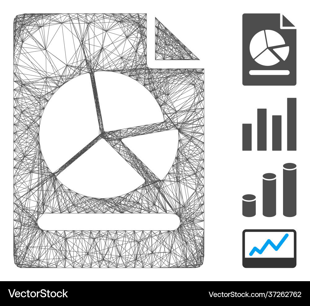 Linear pie chart report page mesh Linear pie chart report page mesh Vector Image