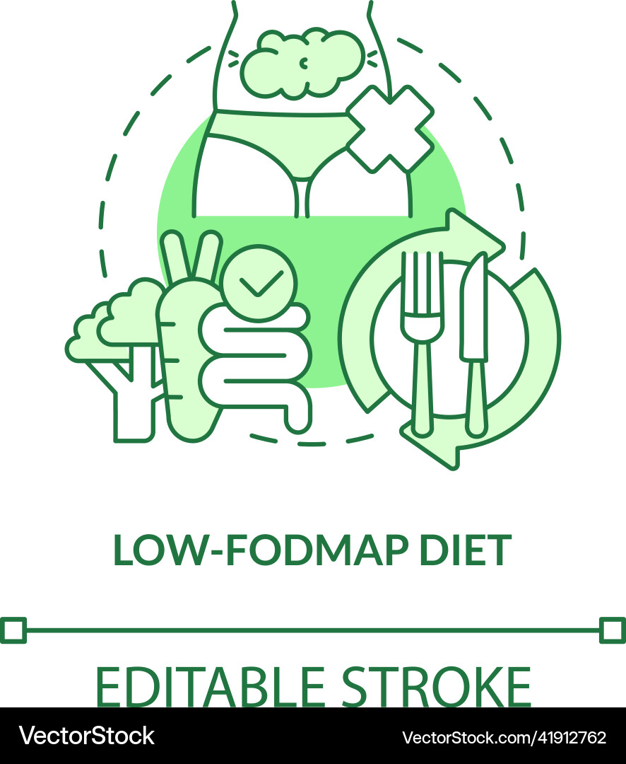 Low fodmap diet green concept icon Low fodmap diet green concept icon vector image