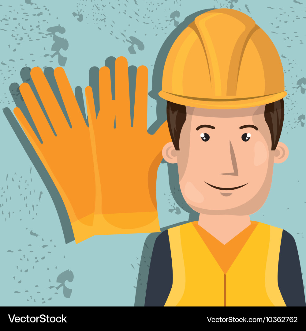 Man worker protection tools icon Vector Image