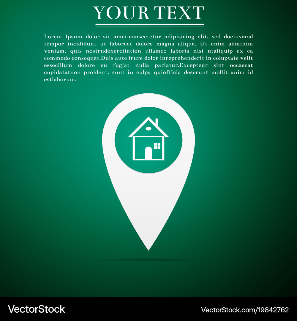 Map pointer with house icon home location marker Vector Image
