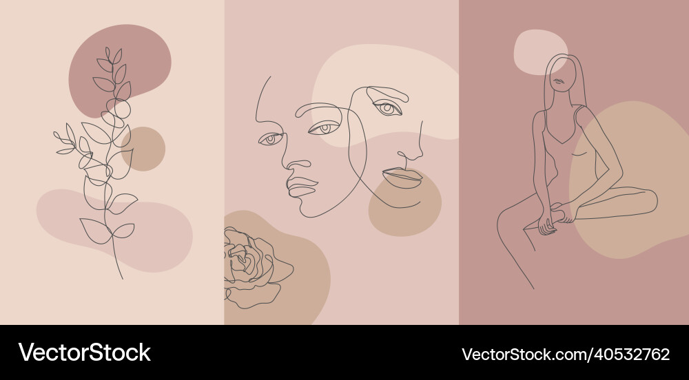 Minimalist style portrait continuous line Minimalist style portrait continuous line Vector Image