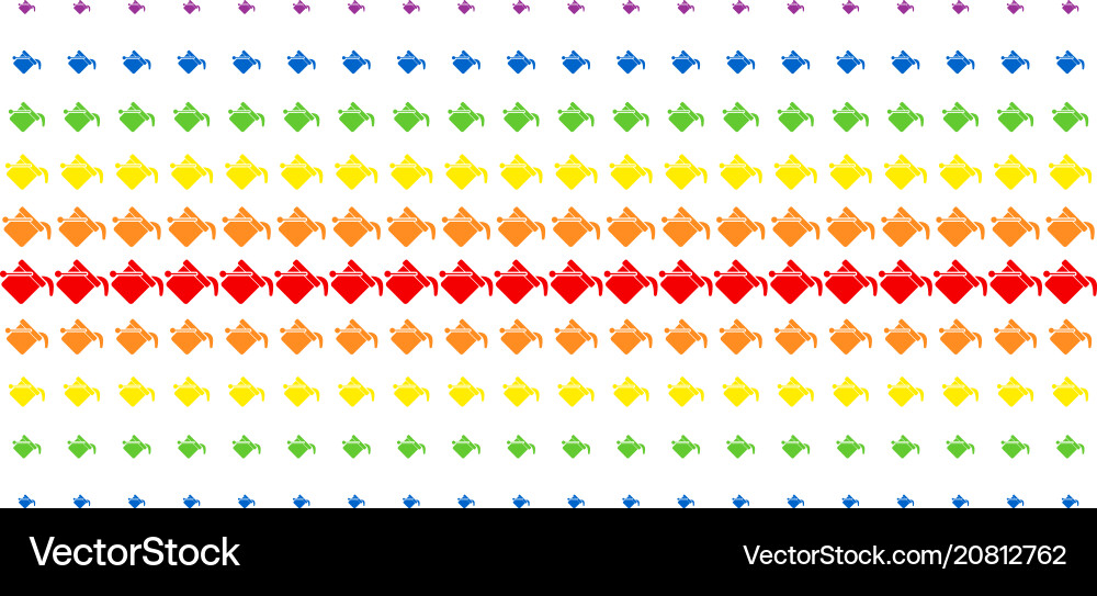 Paint bucket shape halftone spectrum grid Vector Image