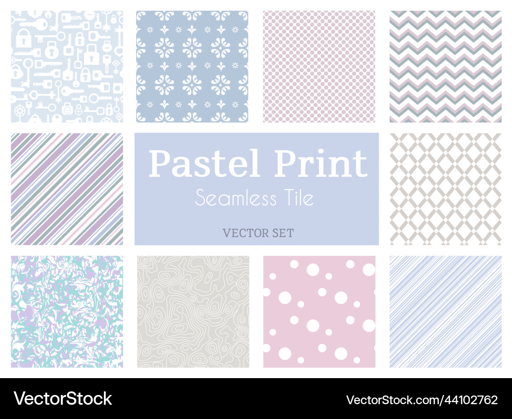 Pastel Tiled Pattern Collection vector image