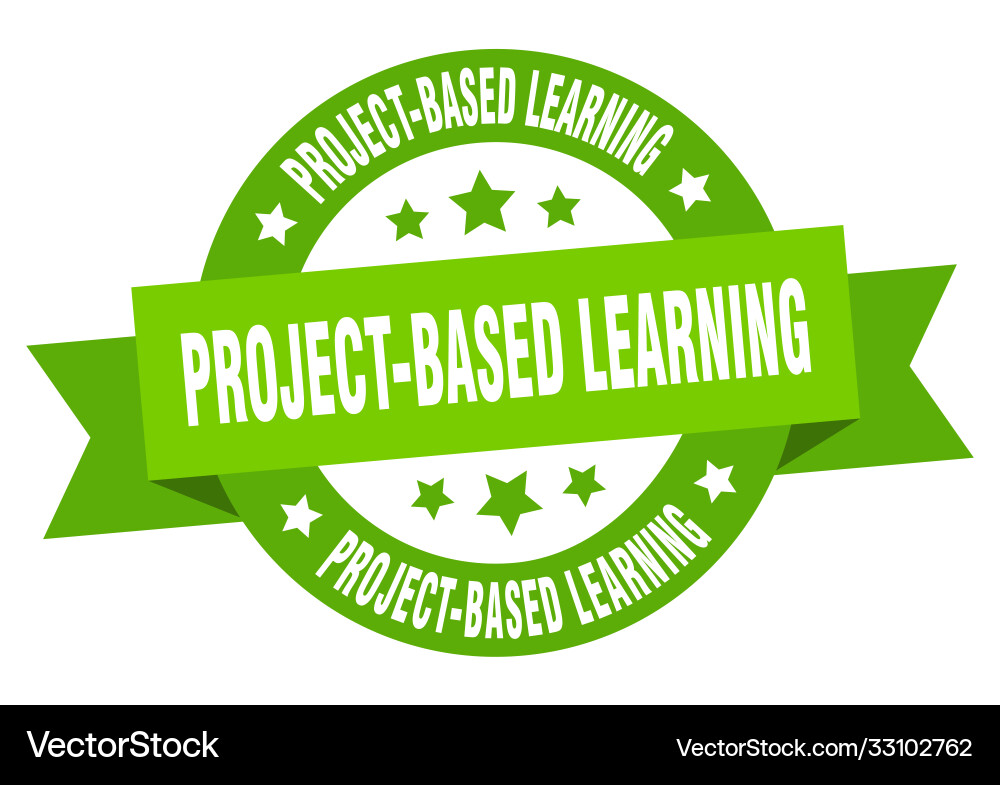 Project-based learning round ribbon isolated Vector Image