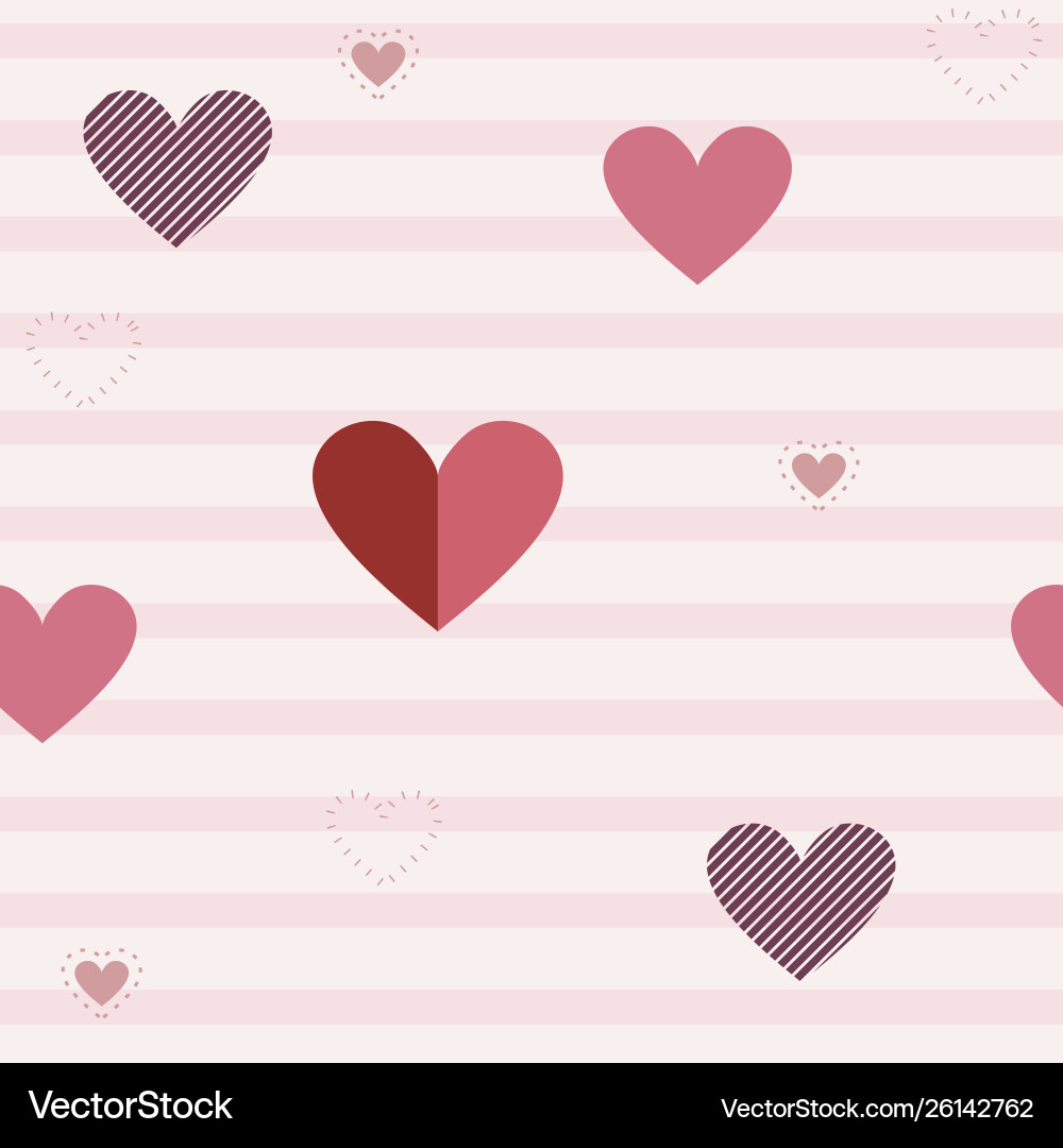 Seamless pattern with different hearts Vector Image