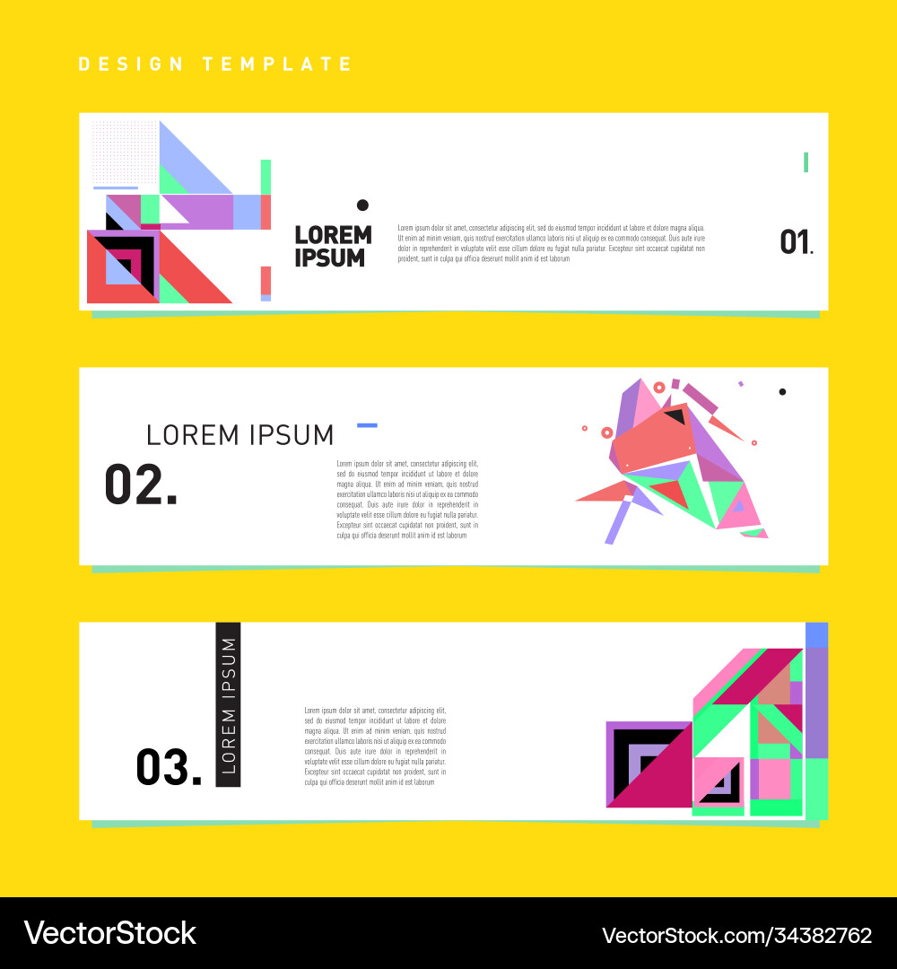 Set abstract banner web design template retro Vector Image