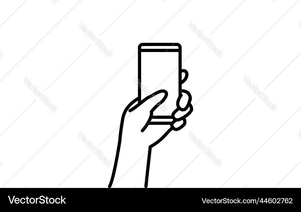 Smartphone operation simple line drawing of two Smartphone operation simple line drawing of two vector image