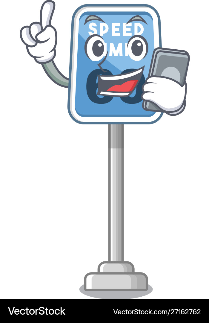 With phone speed limit character shape With phone speed limit character shape Vector Image