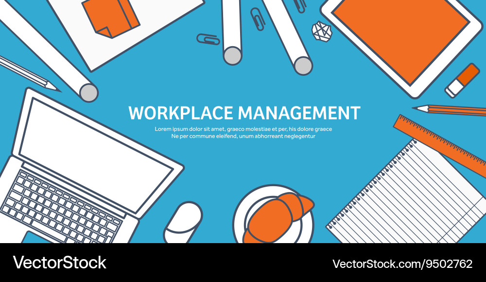 Workplace with table and computer Vector Image