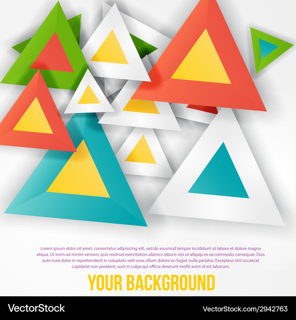 Abstract triangles background object web vector image