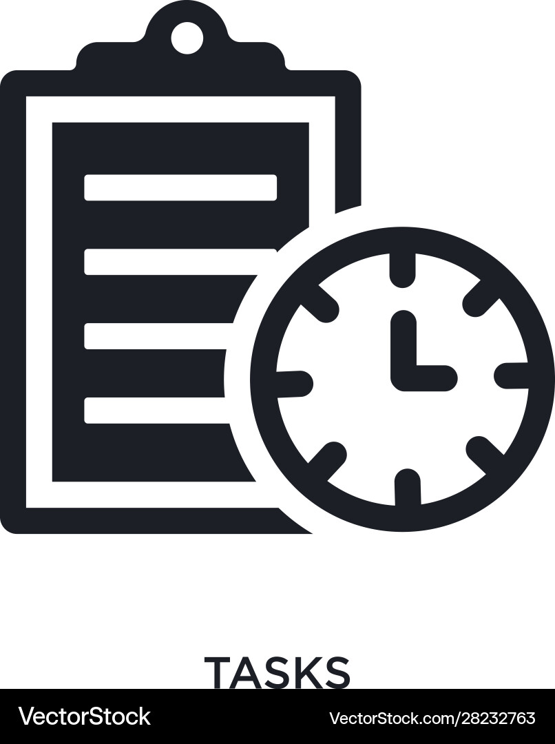 Black tasks isolated icon simple element from vector image