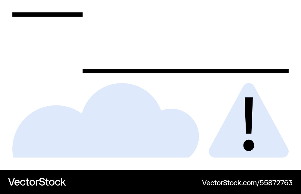 Cloud Computing Alarm mit dreieckigem Warnzeichen Cloud Computing Alarm mit dreieckigem Warnzeichen Vektorbild