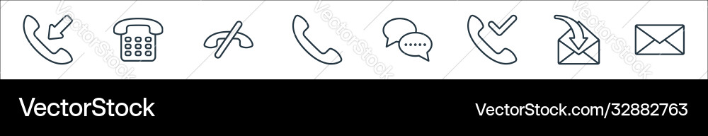 Communication line icons linear set quality Communication line icons linear set quality vector image