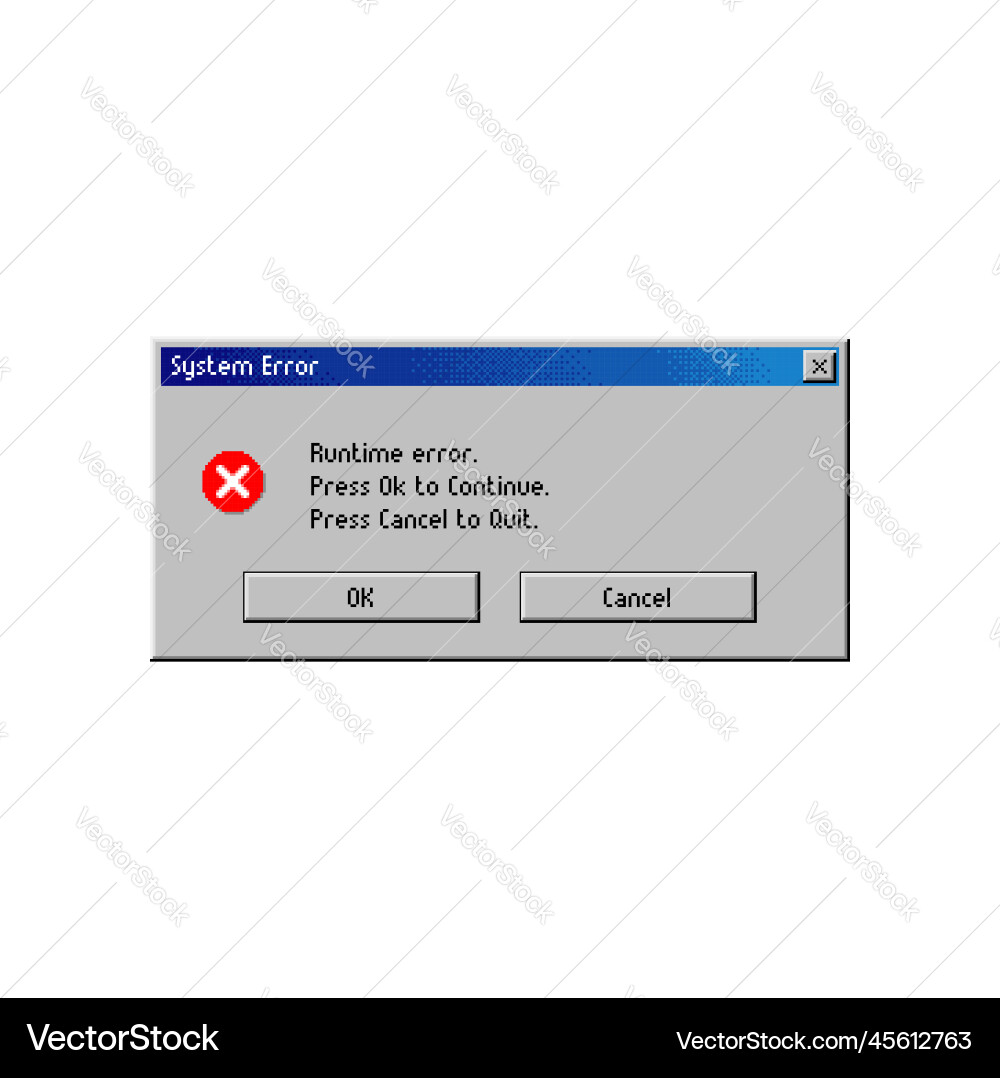Computer Error Message Window vector image