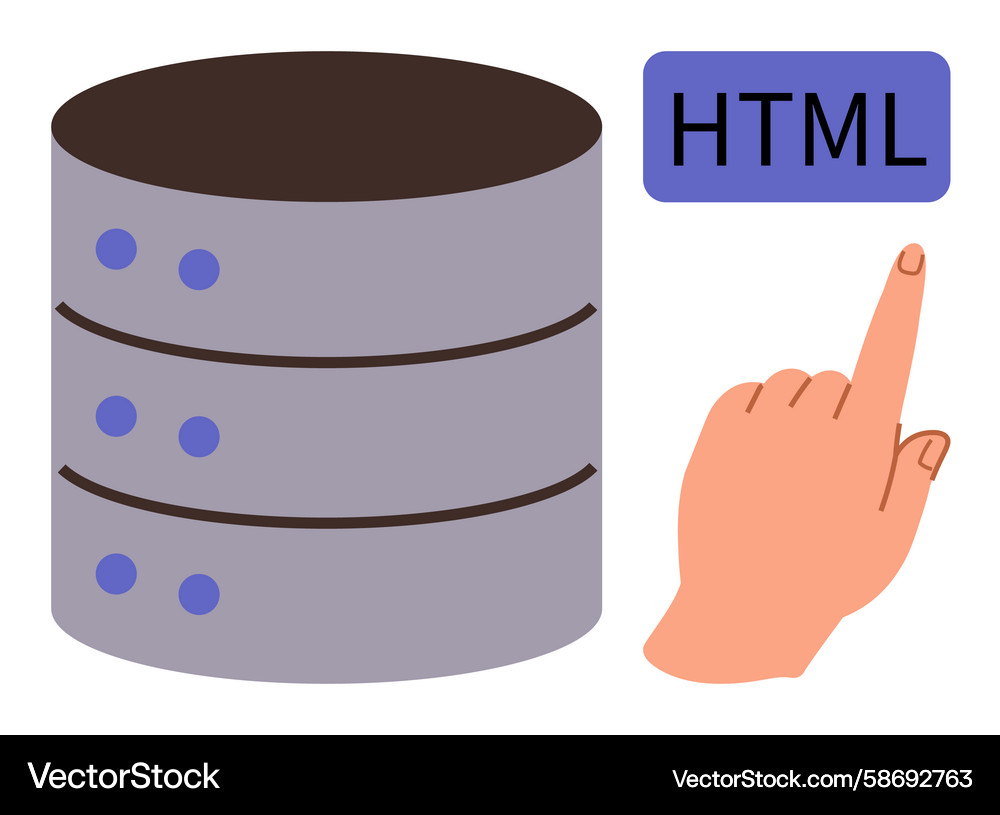 Datenbankserver und HTML Interaktion Vektorbild