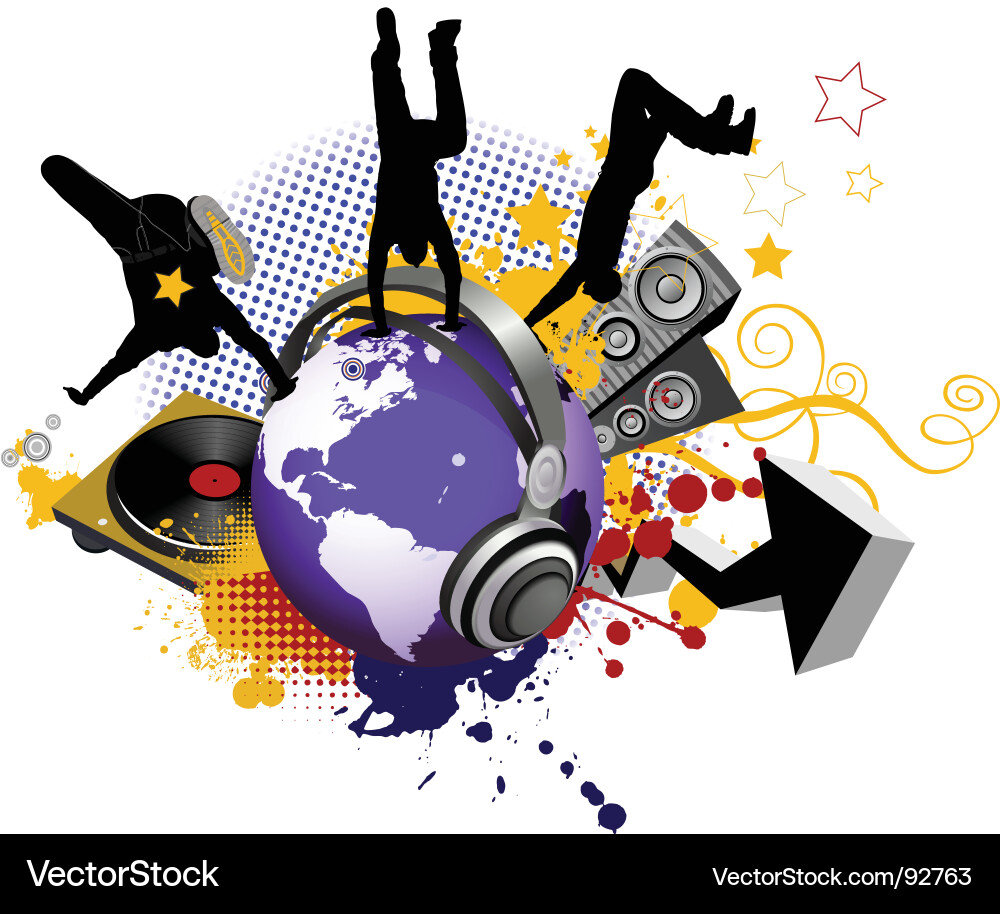 Dynamic Globe with Celebratory Elements Vector Image