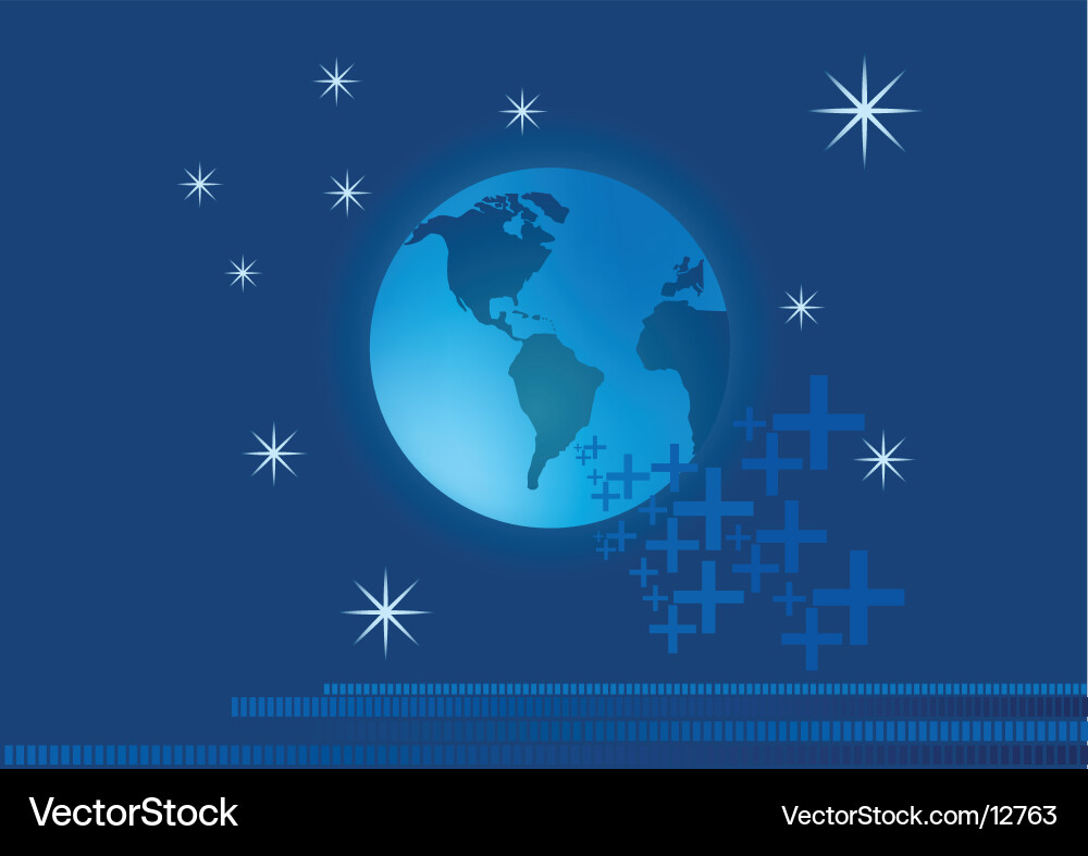 Global Sphere with Starry Background Vector Image