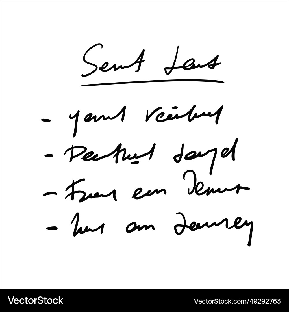 Handwritten to do list unreadable text vector image