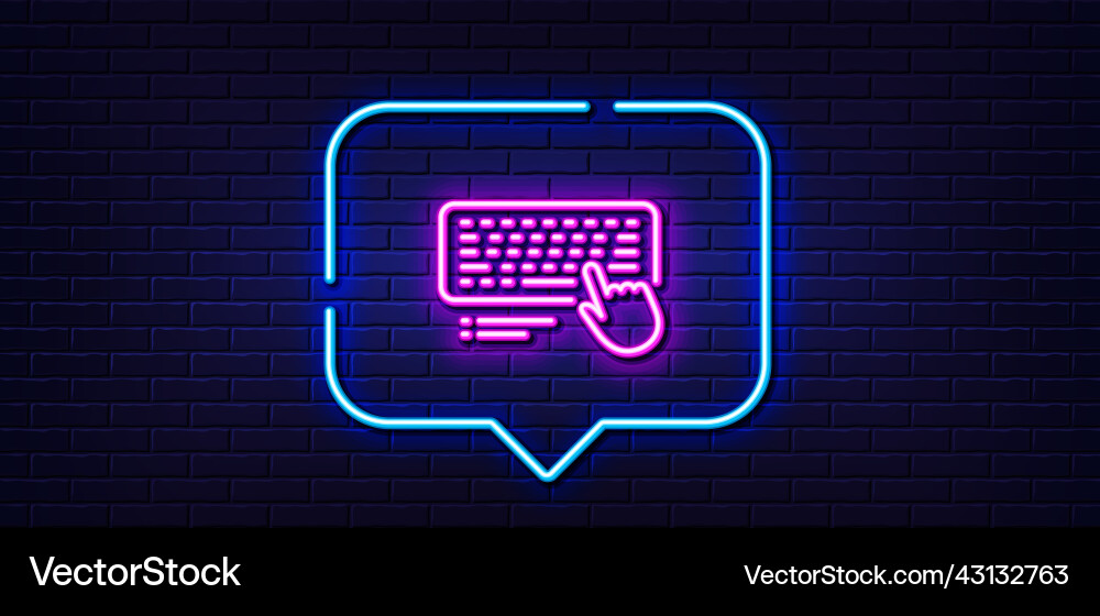 Keyboard line icon computer component device sign Vector Image