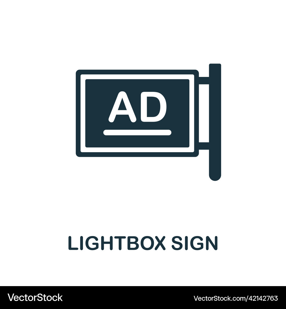 Lightbox sign flat icon colored element from Vector Image