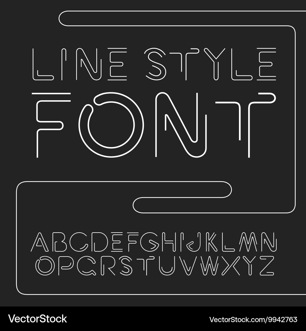 Linear font - simple and minimalistic vector image