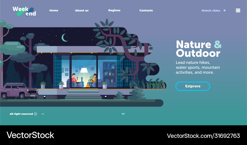 Mobile and desktop website template interface vector image