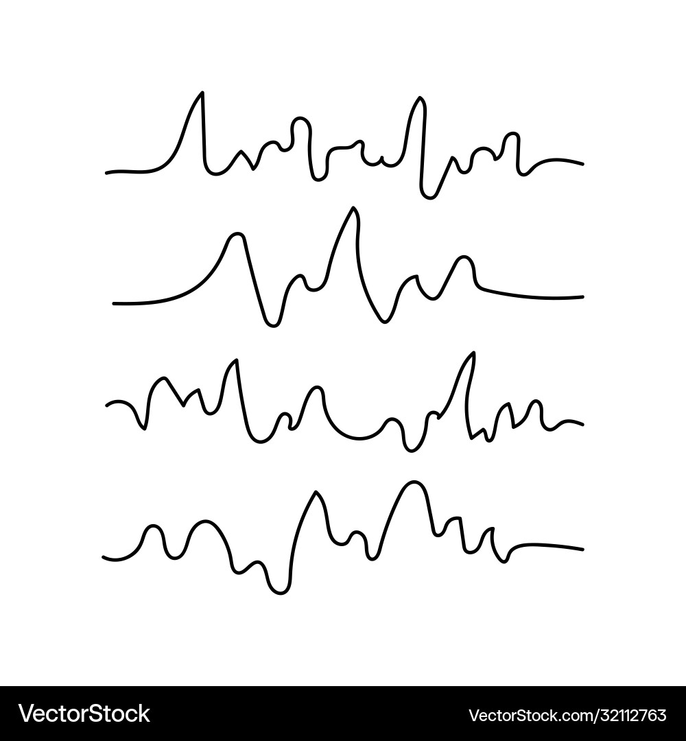 Pulse line art collection for design element Vector Image