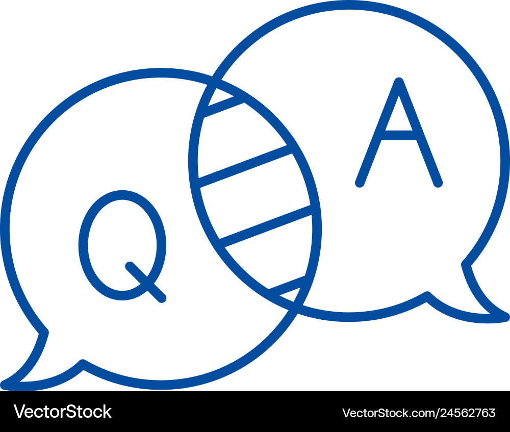 Questions and answers line icon concept Questions and answers line icon concept vector image