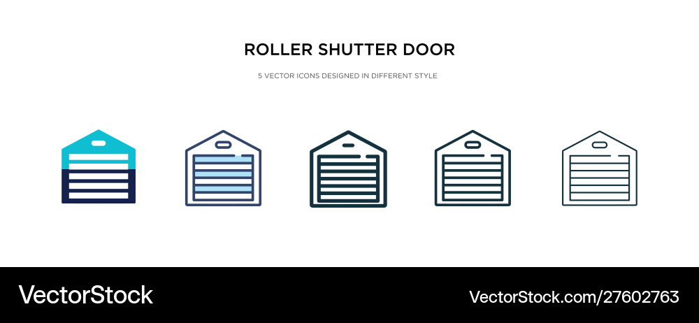 Roller Shutter Icons - Multiple Styles vector image