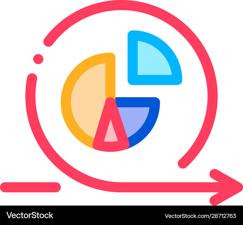 Round graph in center agile arrow mark icon Round graph in center agile arrow mark icon Vector Image
