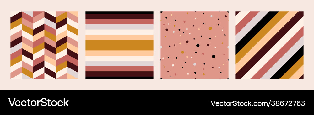Seamless abstract trendy boho color patterns set Seamless abstract trendy boho color patterns set vector image