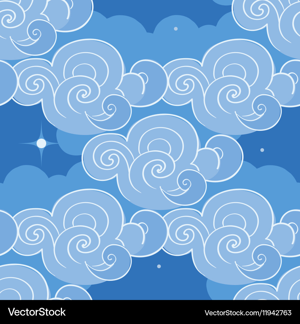 Seamless pattern with clouds vector image