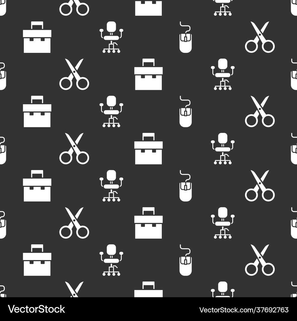 Set computer mouse scissors briefcase and office Vector Image