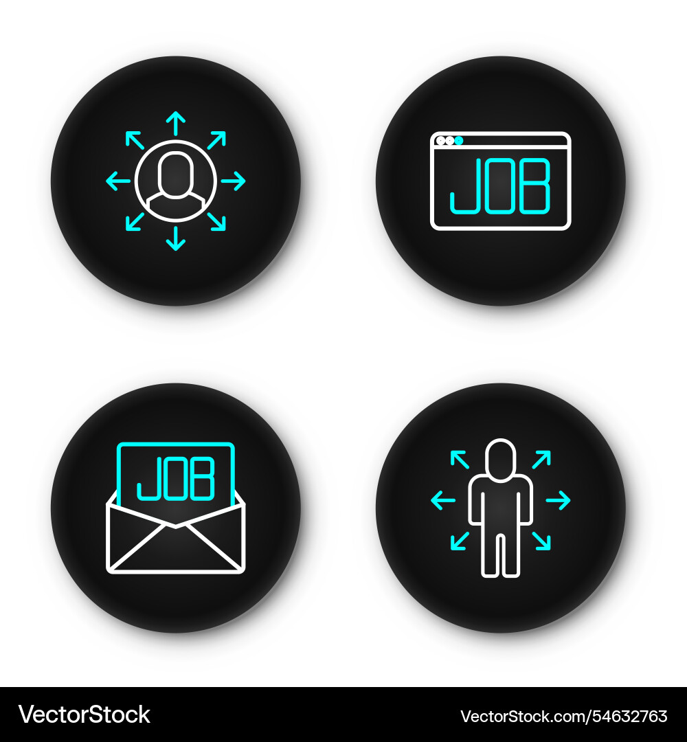 Set line multitasking manager working search job Set line multitasking manager working search job vector image