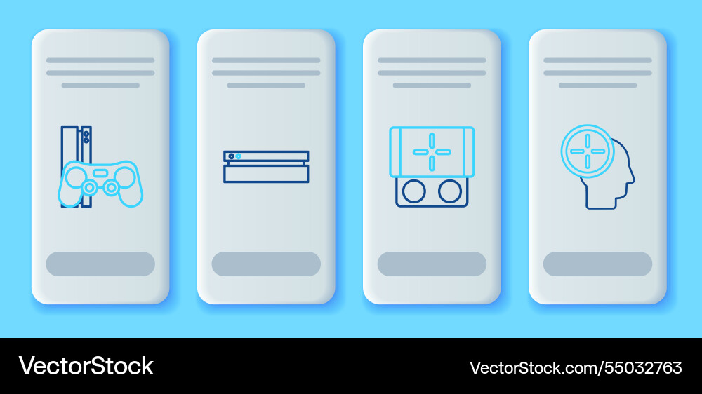 Set line video game console portable Set line video game console portable vector image
