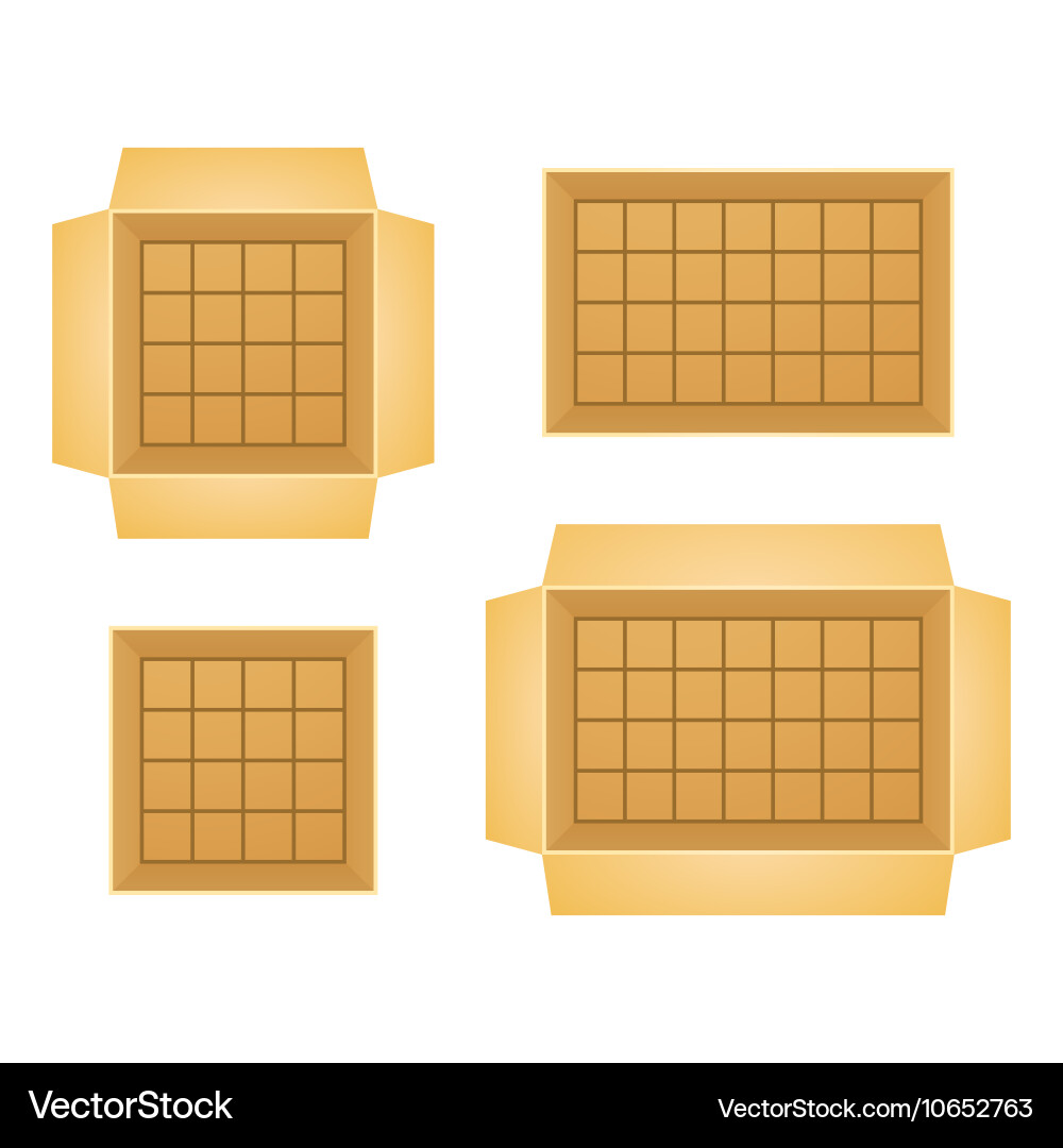 Set of open boxes Vector Image
