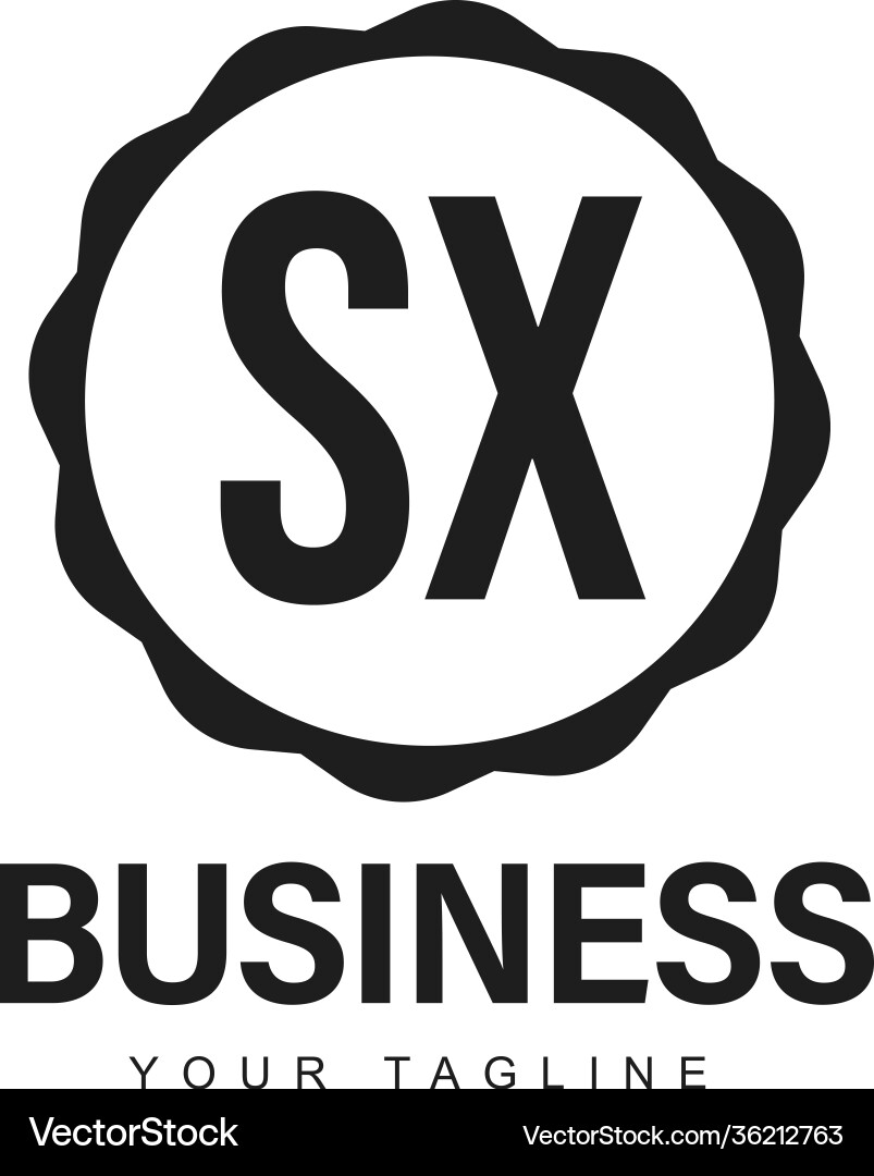 Sx initial a logo design with abstract style Sx initial a logo design with abstract style vector image