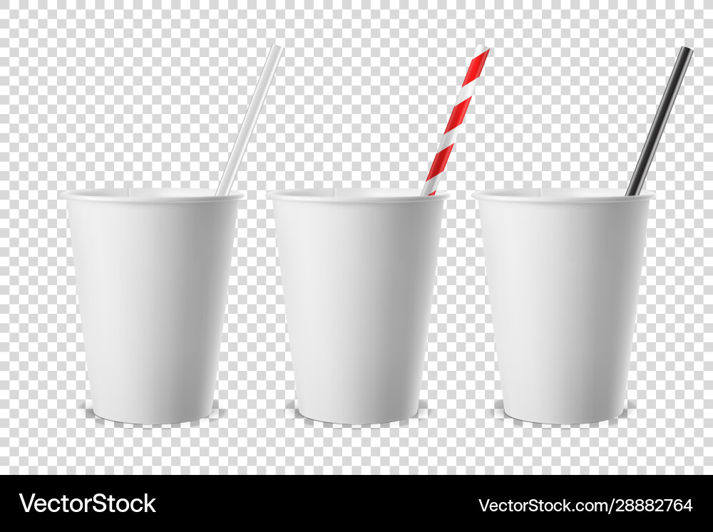 3d realistic white disposable opened blank 3d realistic white disposable opened blank vector image