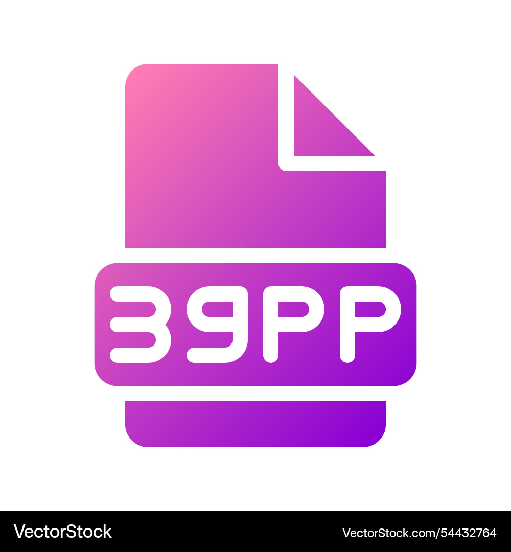 3gpp video file icon symbol with smooth color vector image