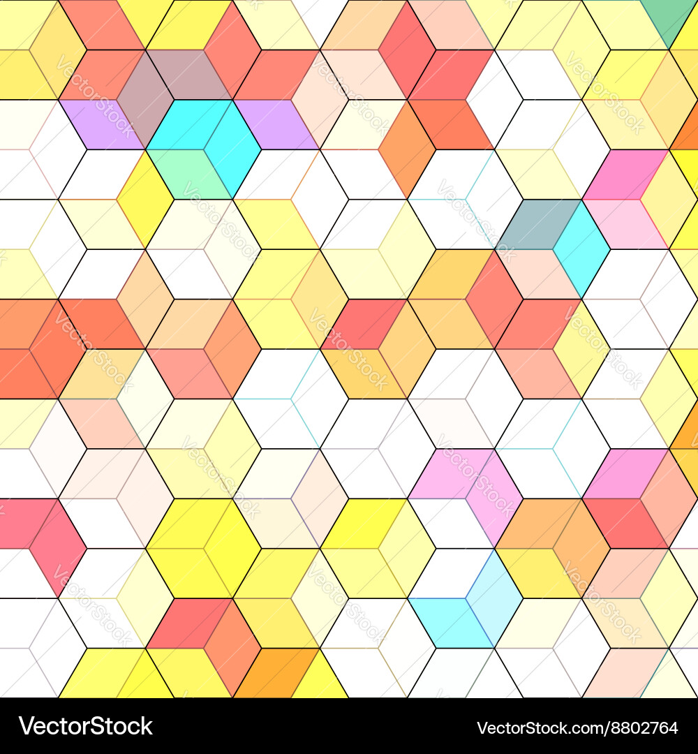 Abstract background with colorful hex polygons vector image