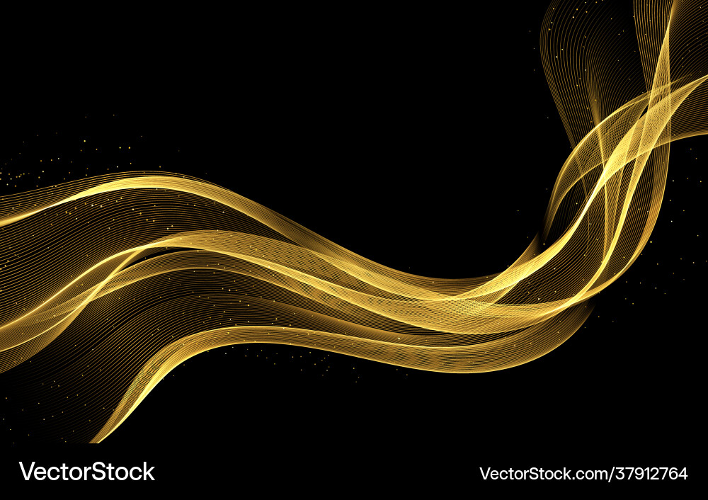 Abstract gold waves shiny golden moving lines Abstract gold waves shiny golden moving lines vector image