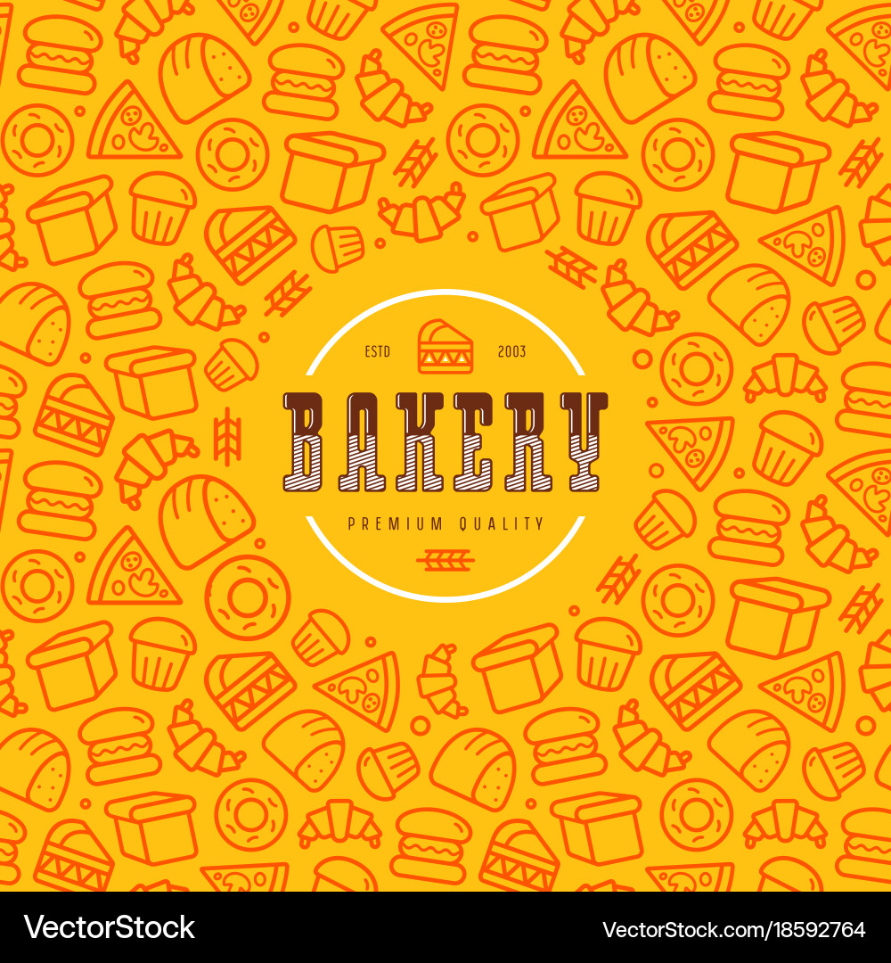 Bakery label and frame with pattern vector image