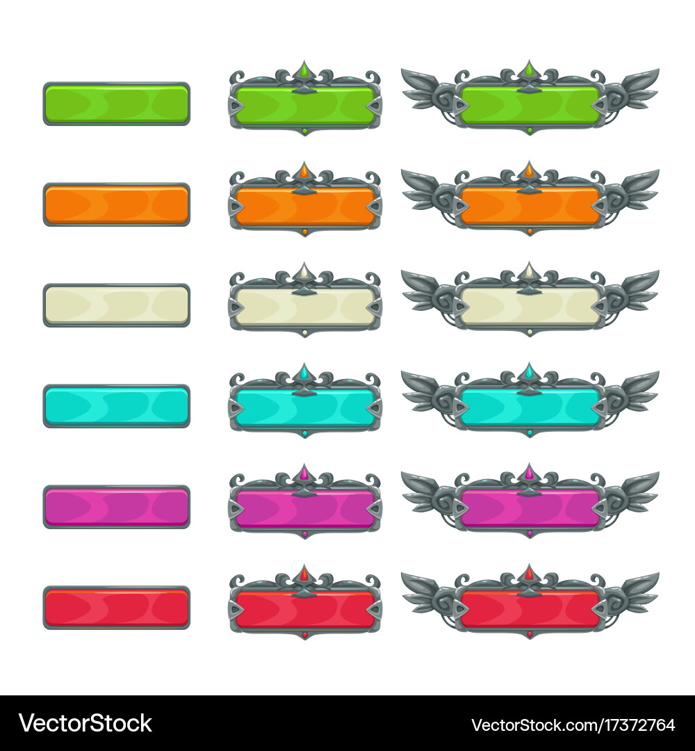 Colorful Button Set - UI Elements vector image